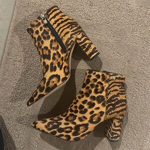 Antonio Melani Cheetah Booties - Real Fur! - Size: 7.5 - Worn ONCE